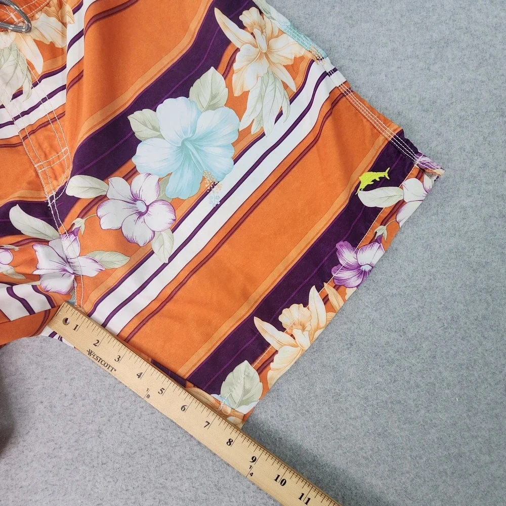 Tommy Bahama Shorts Mens XL 36x8 Relax Lined Swim‎ Trunks Orange Floral Print